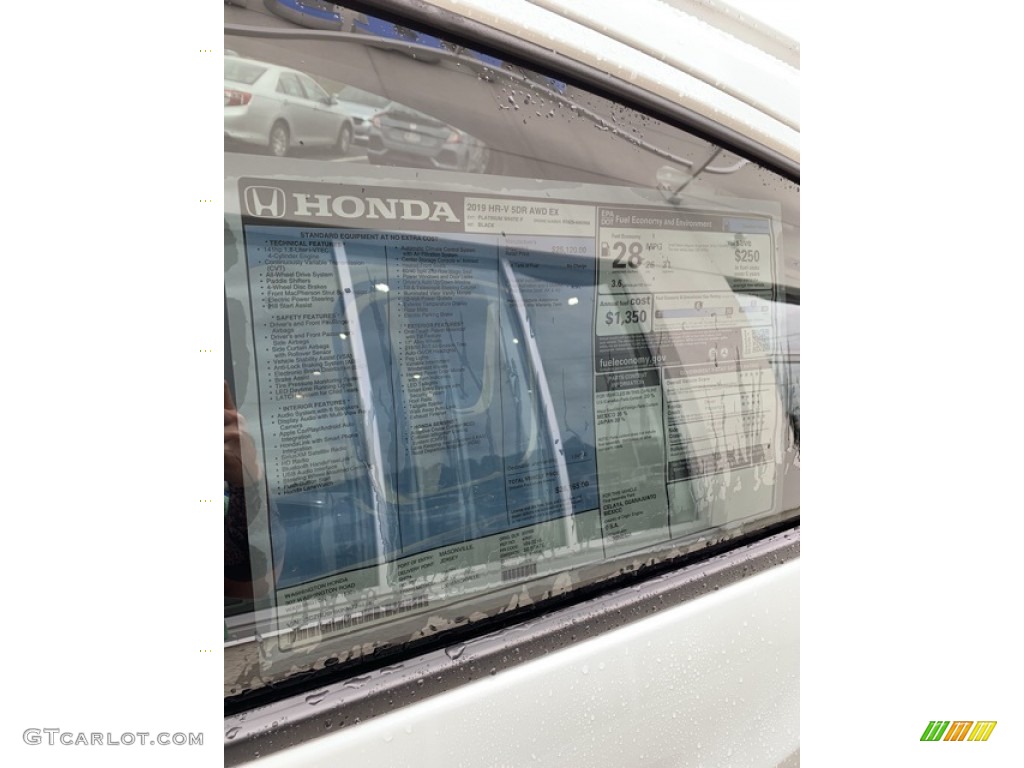 2019 HR-V EX AWD - Platinum White Pearl / Black photo #15
