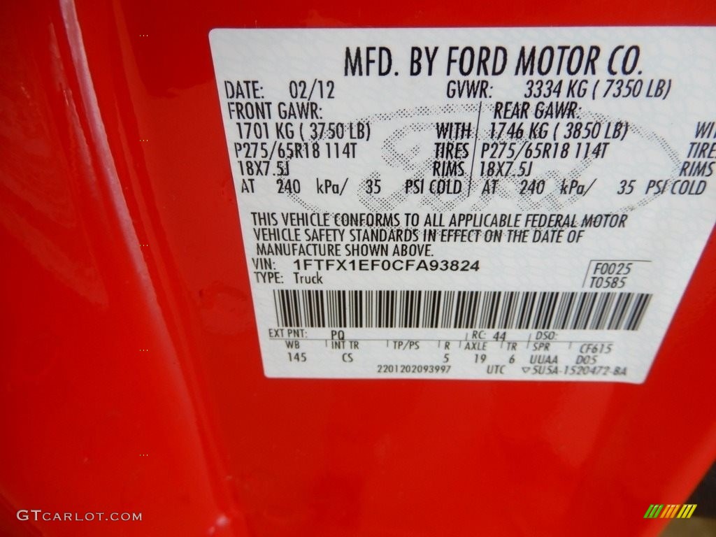 2012 F150 STX SuperCab 4x4 - Race Red / Steel Gray photo #19