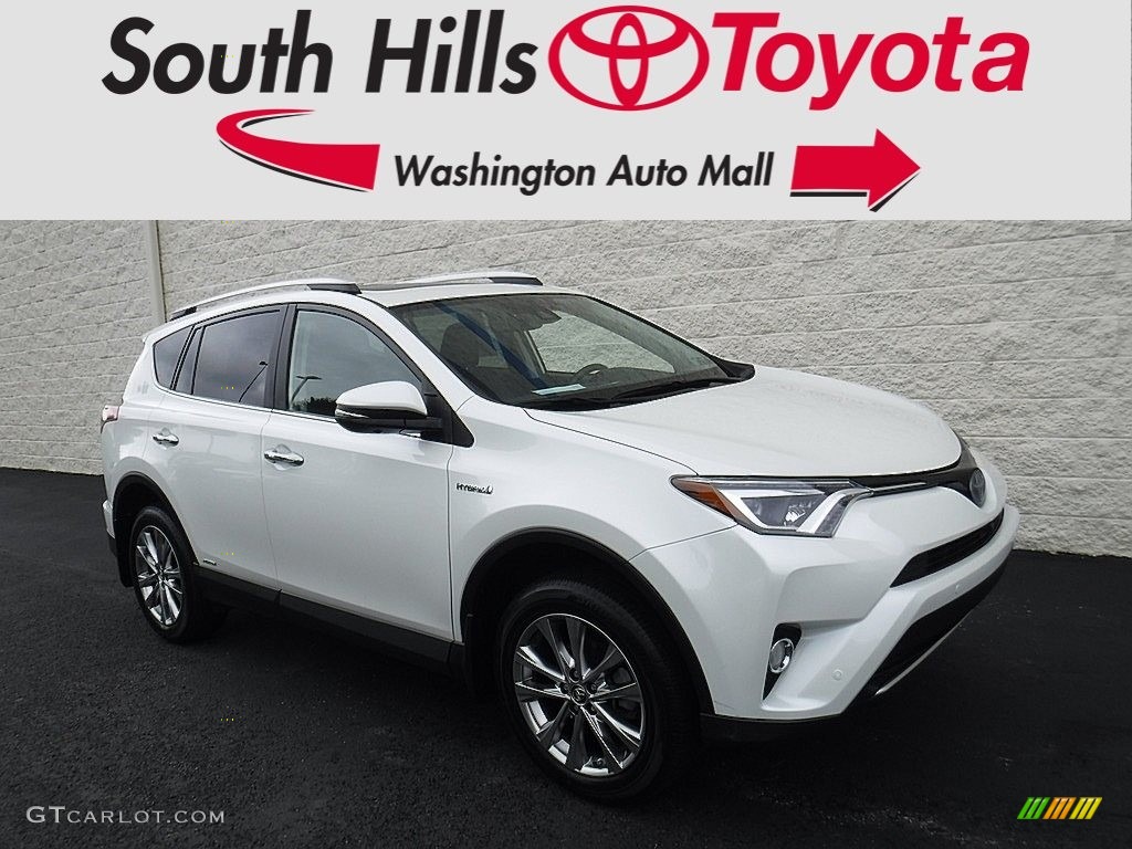 2016 RAV4 Limited Hybrid AWD - Blizzard Pearl / Black photo #1