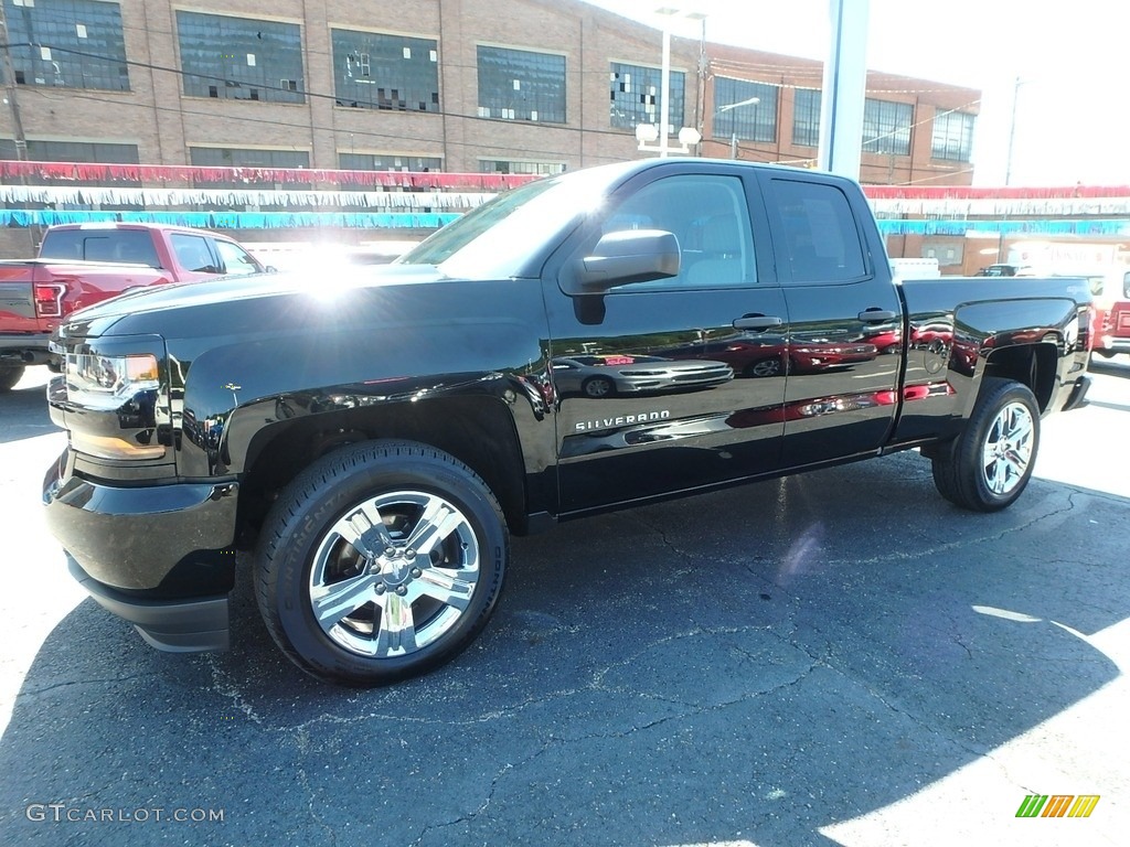 2017 Silverado 1500 Custom Double Cab 4x4 - Black / Dark Ash/Jet Black photo #8