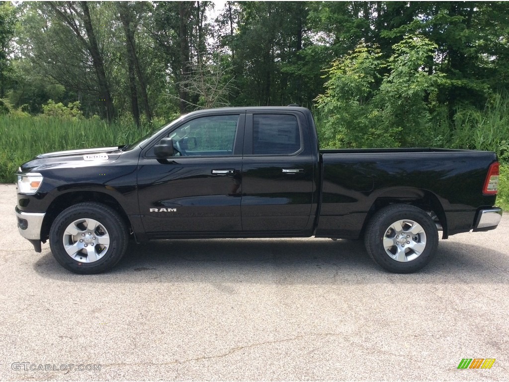 2019 1500 Big Horn Quad Cab 4x4 - Diamond Black Crystal Pearl / Black/Diesel Gray photo #3