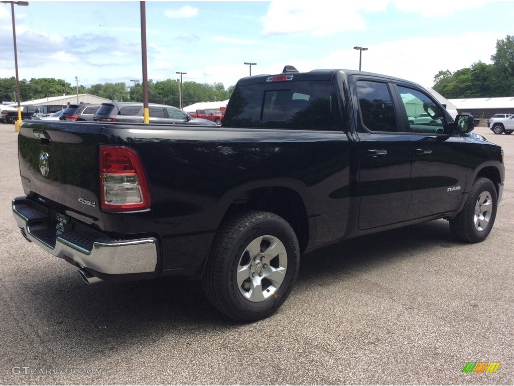 2019 1500 Big Horn Quad Cab 4x4 - Diamond Black Crystal Pearl / Black/Diesel Gray photo #6