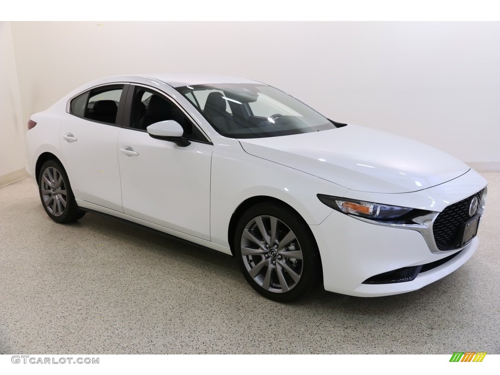 2019 MAZDA3 Preferred Sedan - Snowflake White Pearl Mica / Black photo #1