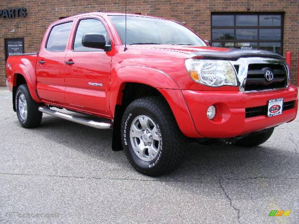 2007 Tacoma V6 TRD Double Cab 4x4 - Radiant Red / Graphite Gray photo #1