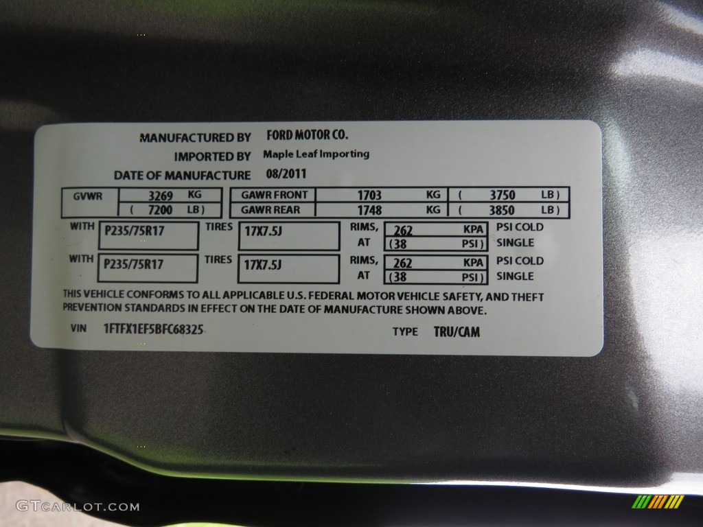 2011 F150 XLT SuperCab 4x4 - Sterling Grey Metallic / Steel Gray photo #35