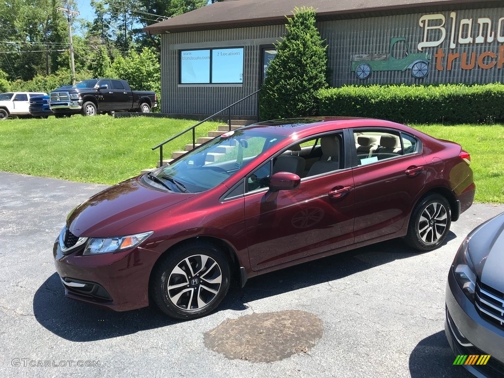 2015 Civic EX Sedan - Crimson Pearl / Gray photo #1