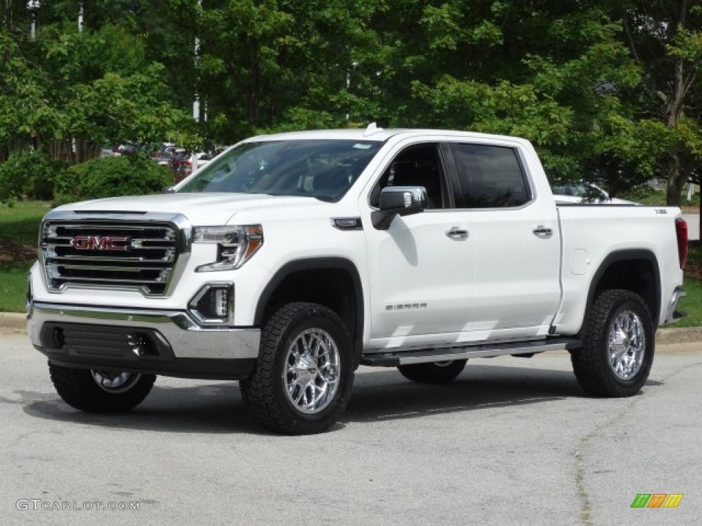 Summit White 2019 GMC Sierra 1500 SLT Crew Cab 4WD Exterior Photo #134030253