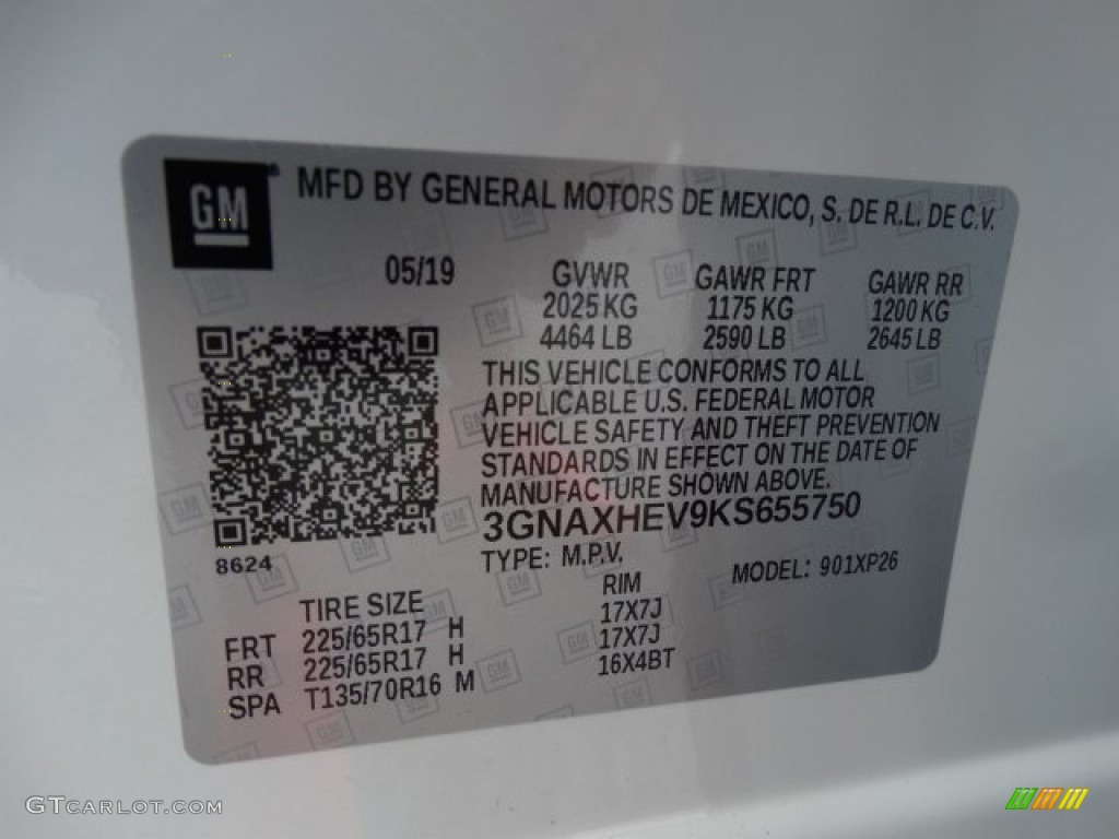 2019 Equinox LS - Summit White / Medium Ash Gray photo #31