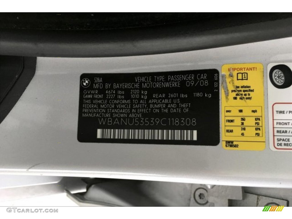 2009 5 Series 528i Sedan - Titanium Silver Metallic / Grey Dakota Leather photo #18