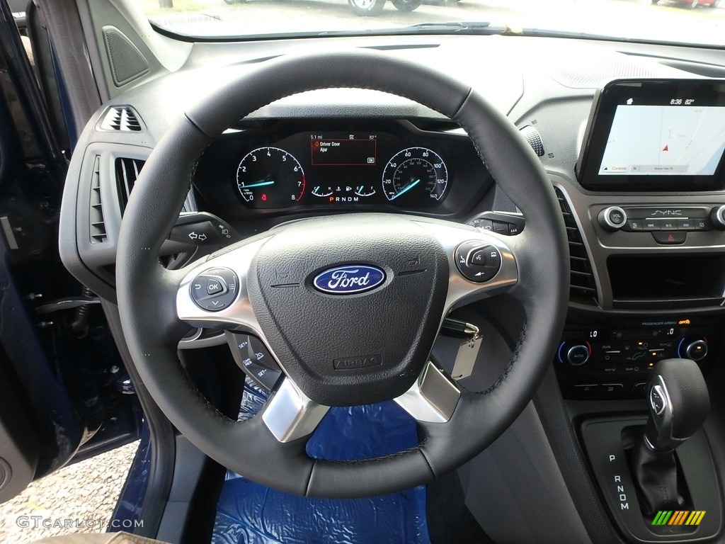 2019 Ford Transit Connect XL Passenger Wagon Ebony Steering Wheel Photo #134031783