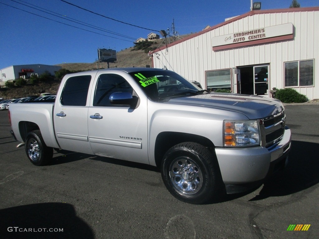 2011 Silverado 1500 LS Crew Cab - Sheer Silver Metallic / Dark Titanium photo #1