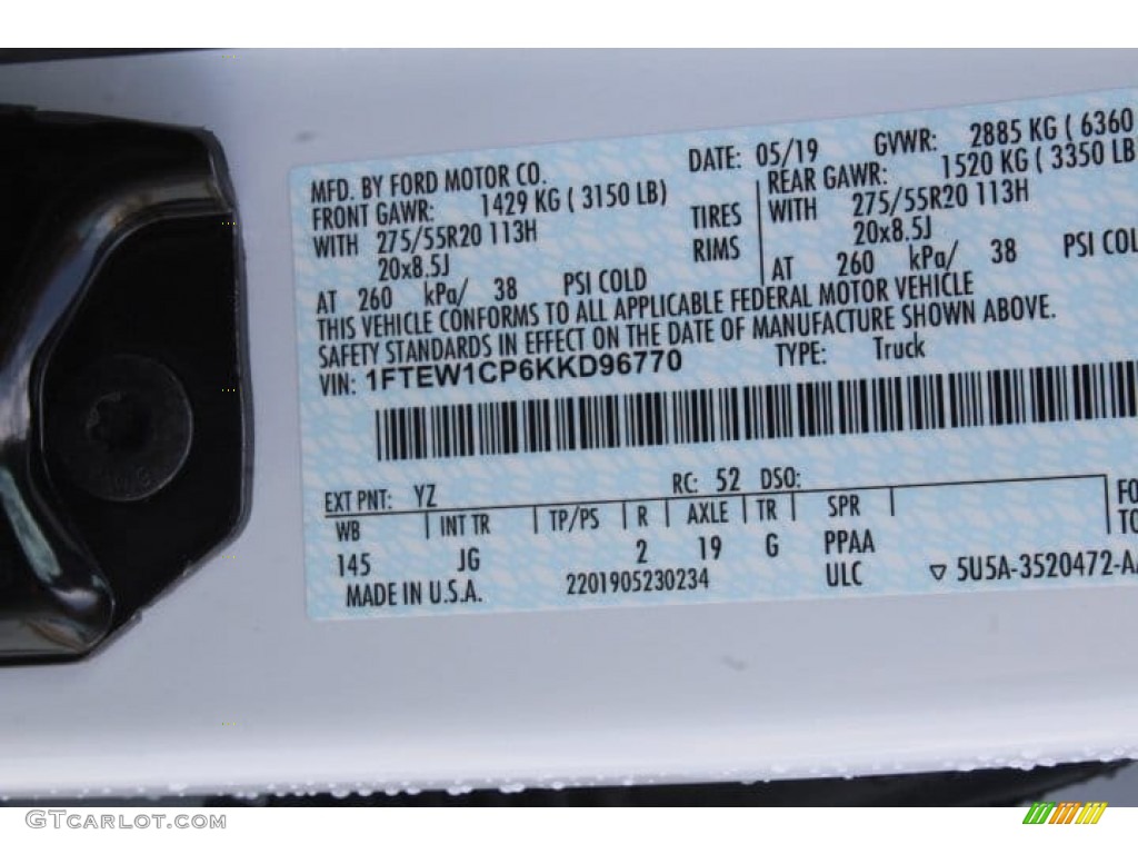2019 F150 STX SuperCrew - Oxford White / Black photo #22