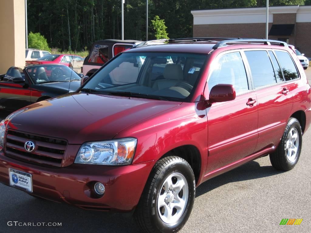 2006 Highlander I4 - Salsa Red Pearl / Ivory Beige photo #1