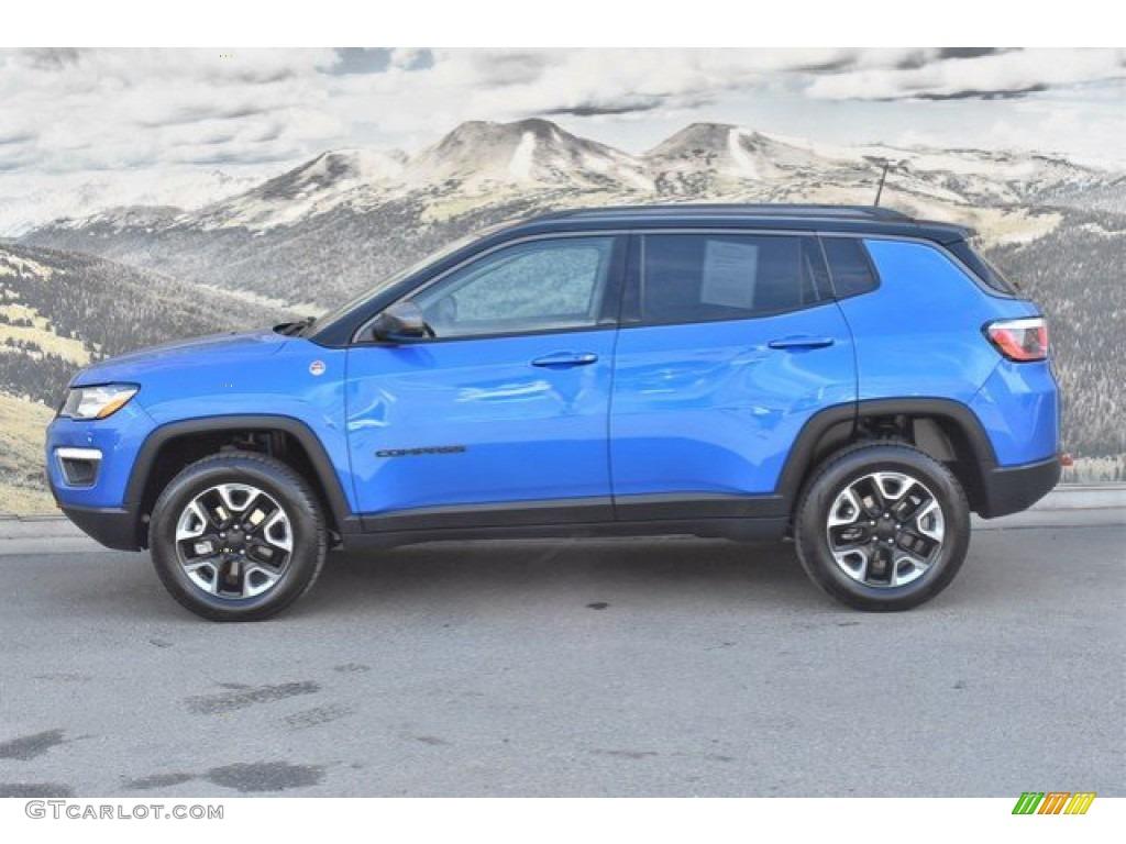 2017 Compass Trailhawk 4x4 - Laser Blue Pearl / Black/Ruby Red photo #6