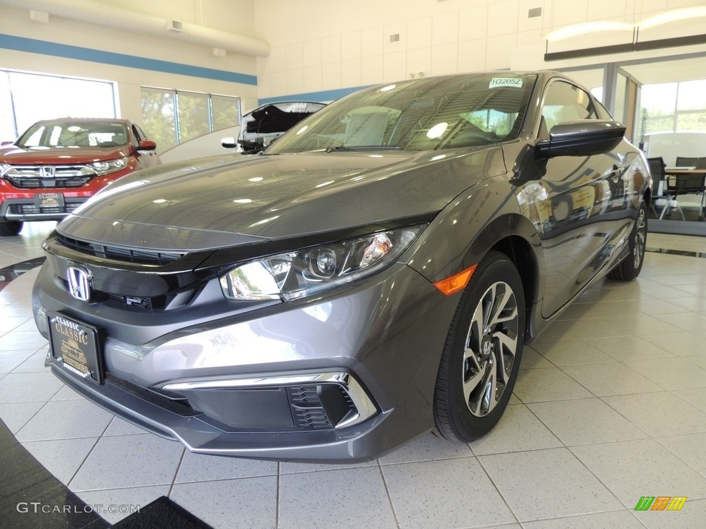 2019 Civic LX Coupe - Modern Steel Metallic / Black photo #1