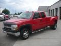 2001 Victory Red Chevrolet Silverado 3500 LS Extended Cab Dually  photo #3