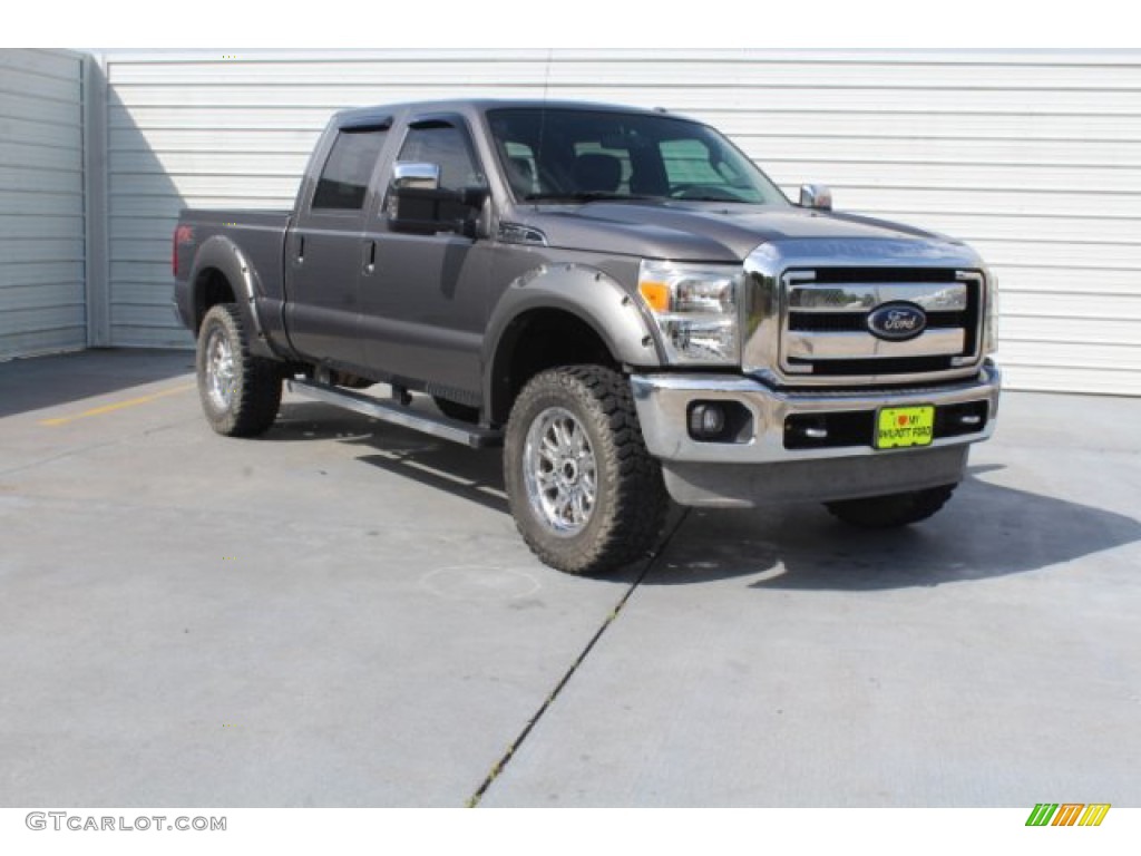 2012 F250 Super Duty Lariat Crew Cab 4x4 - Sterling Grey Metallic / Black photo #2