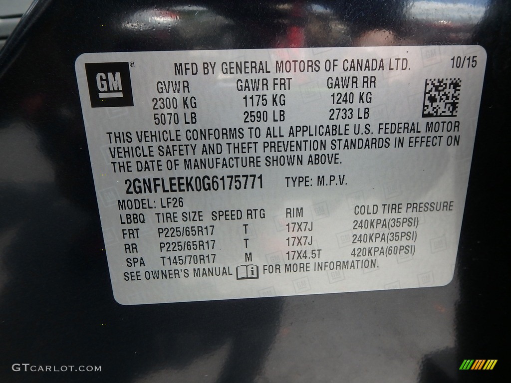 2016 Equinox LS AWD - Blue Velvet Metallic / Jet Black photo #21