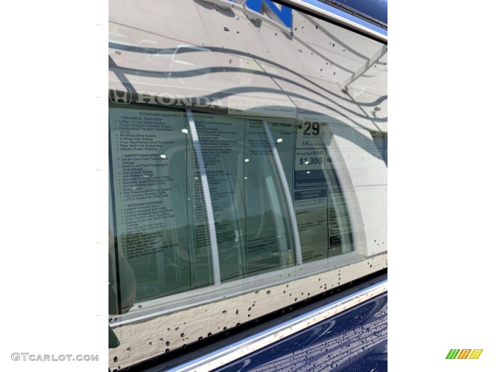 2019 CR-V EX-L AWD - Obsidian Blue Pearl / Gray photo #15