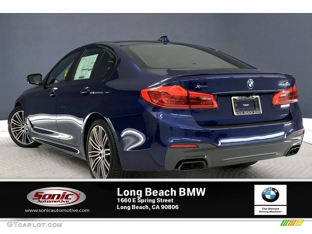 2019 5 Series M550i xDrive Sedan - Mediterranean Blue Metallic / Cognac photo #2