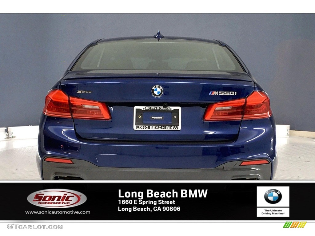 2019 5 Series M550i xDrive Sedan - Mediterranean Blue Metallic / Cognac photo #3