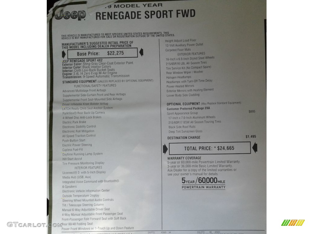 2019 Renegade Sport - Sting-Gray / Black photo #27