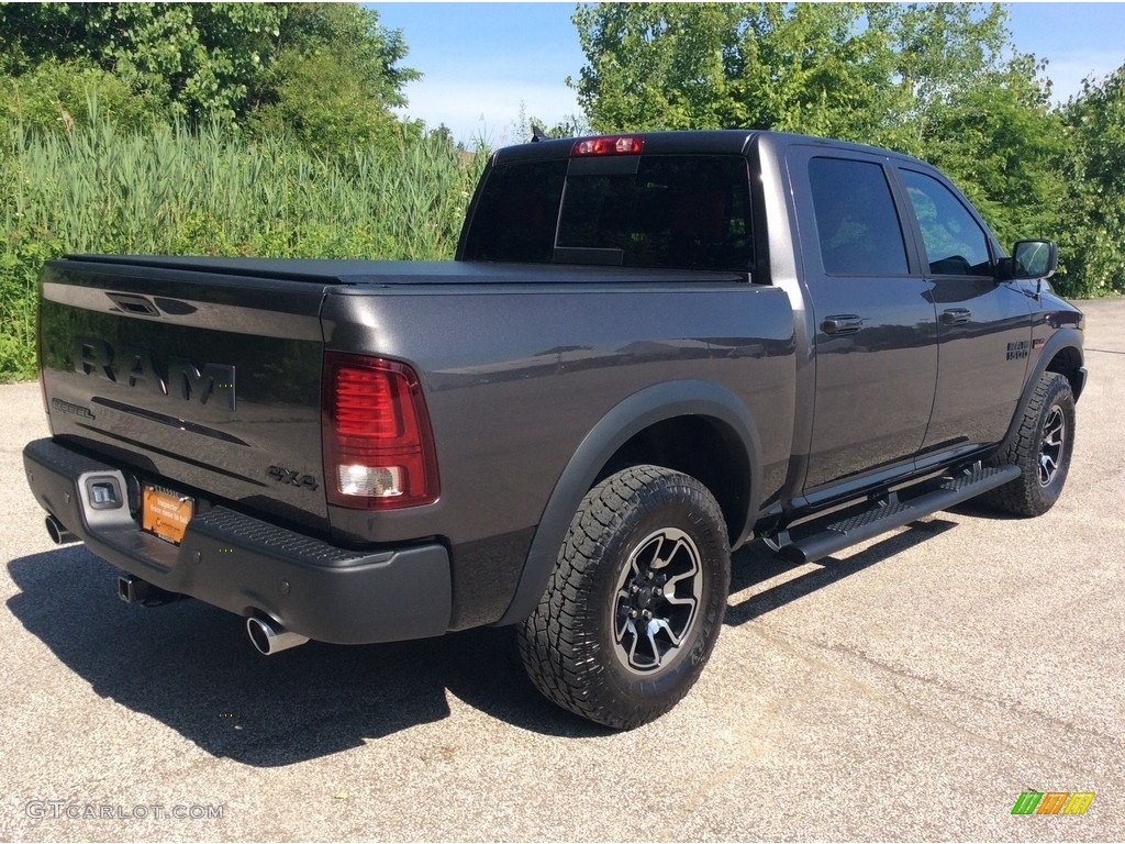 2016 1500 Rebel Crew Cab 4x4 - Brilliant Black Crystal Pearl / Rebel Theme Red/Black photo #8