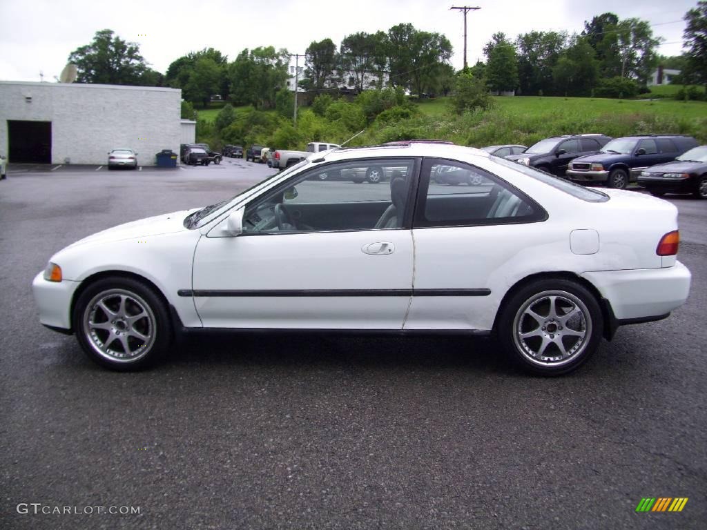 1995 Civic EX Coupe - Frost White / Grey photo #2