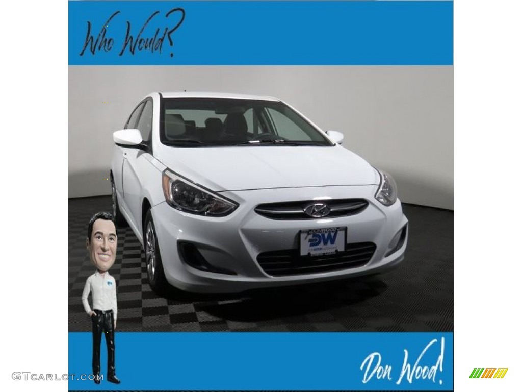 2016 Accent SE Sedan - Century White / Gray photo #1