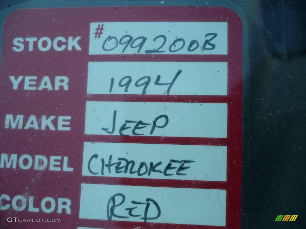 1994 Grand Cherokee Laredo 4x4 - Flame Red / Gray photo #4