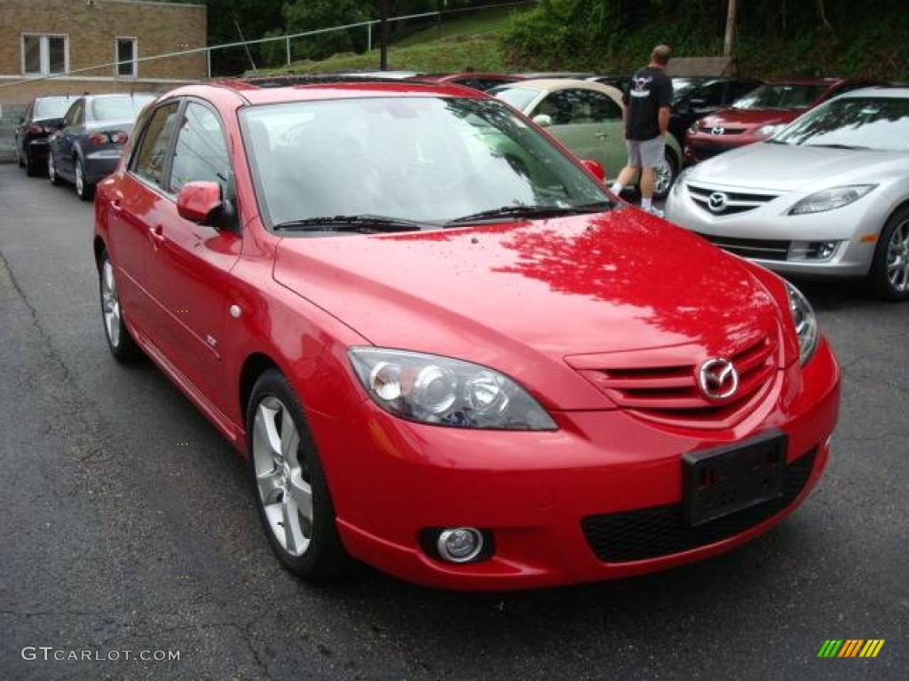 2006 MAZDA3 s Hatchback - Velocity Red Mica / Black photo #7