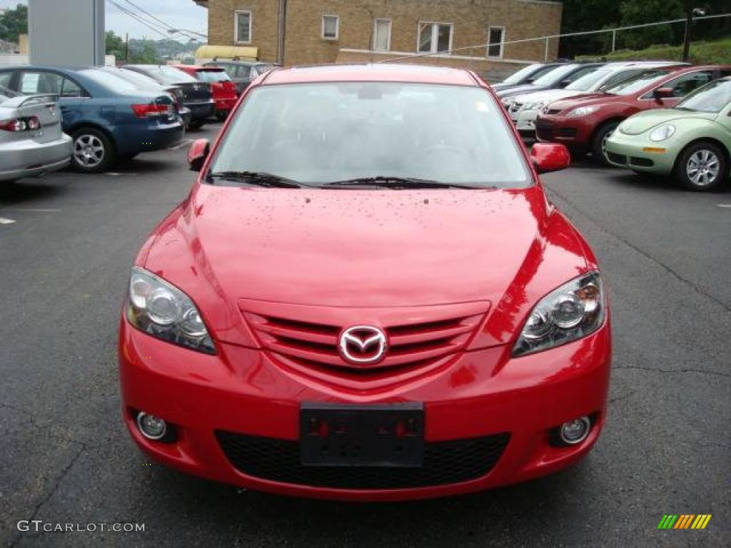2006 MAZDA3 s Hatchback - Velocity Red Mica / Black photo #8
