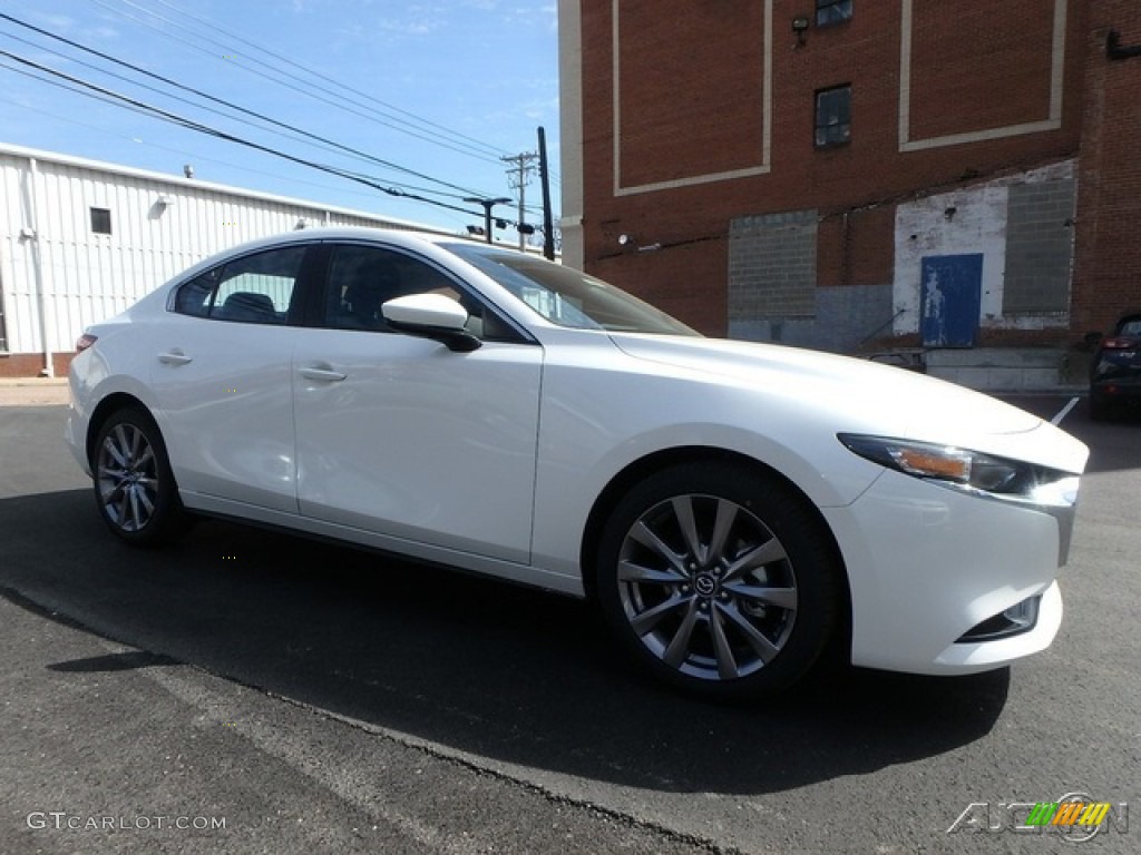 2019 MAZDA3 Preferred Sedan AWD - Snowflake White Pearl Mica / Black photo #1