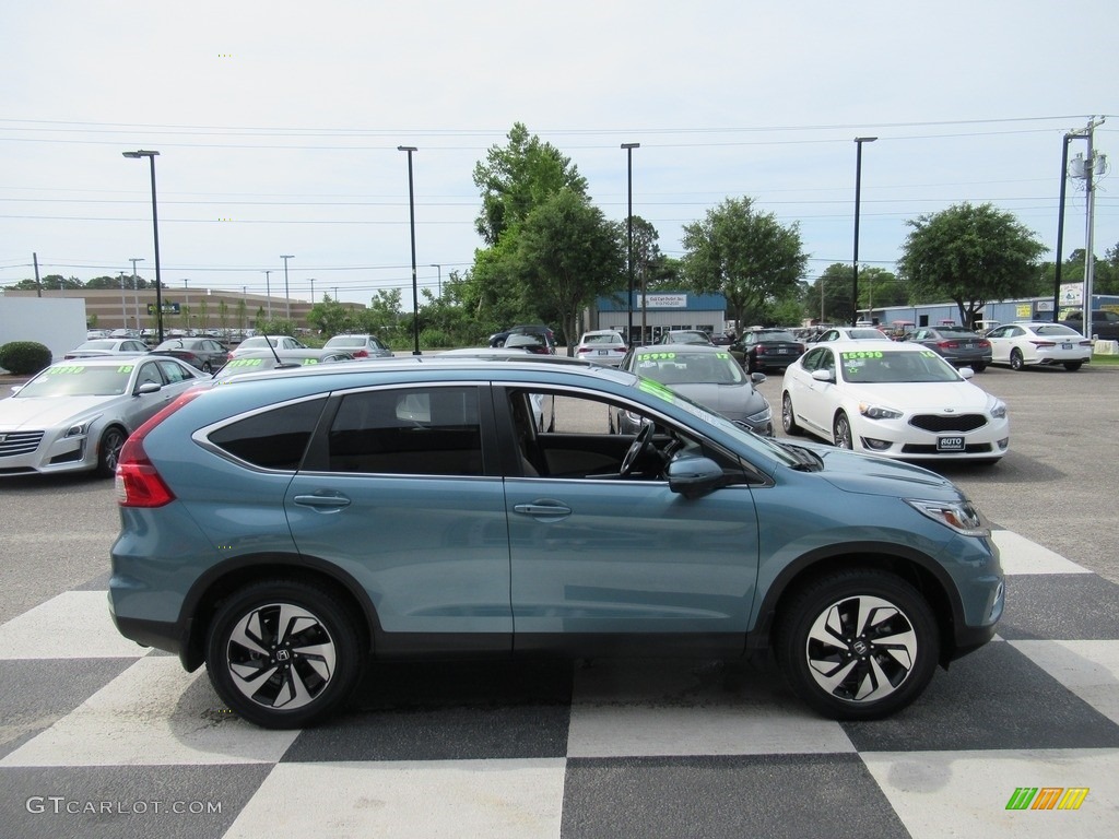 2016 CR-V Touring AWD - Obsidian Blue Pearl / Beige photo #3