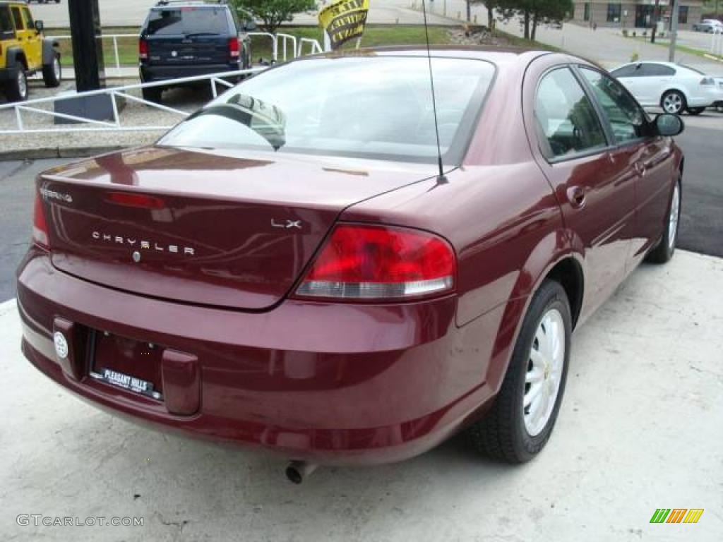 2002 Sebring LX Sedan - Dark Garnet Red Pearl / Dark Slate Gray photo #4