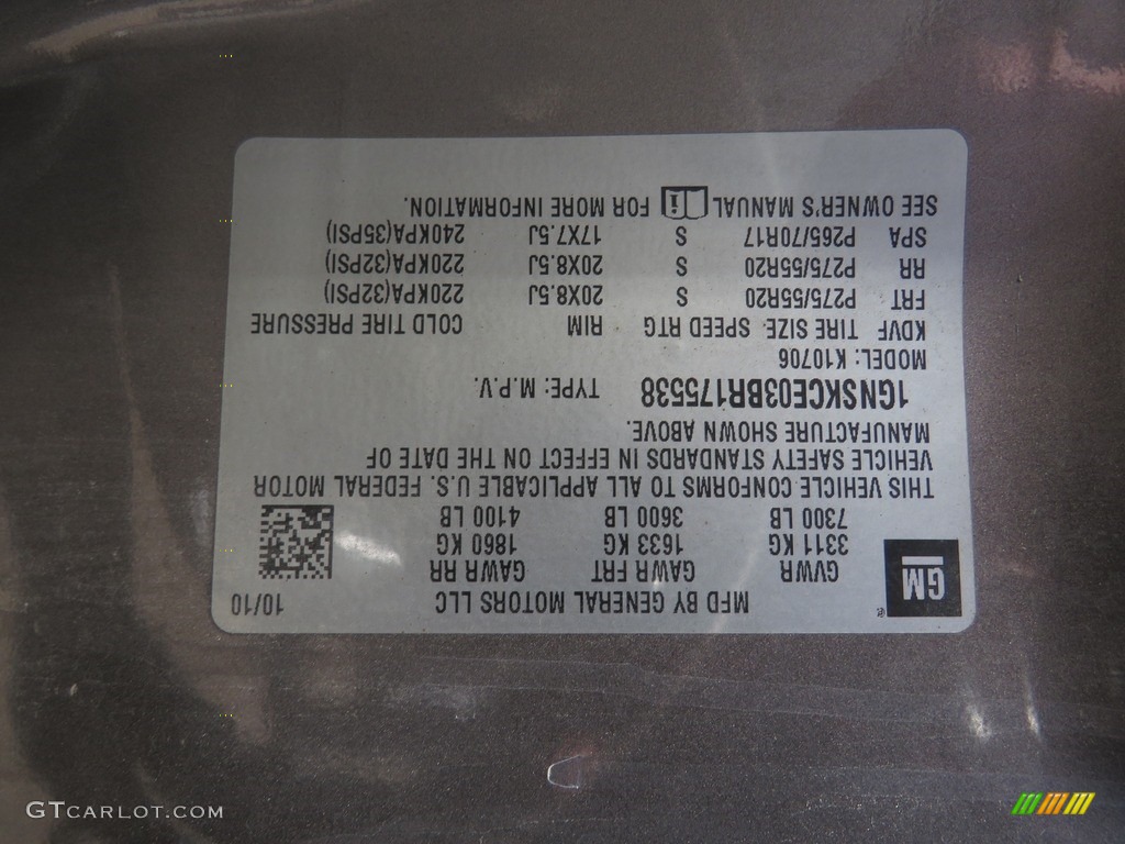 2011 Tahoe LTZ 4x4 - Taupe Gray Metallic / Light Cashmere/Dark Cashmere photo #42