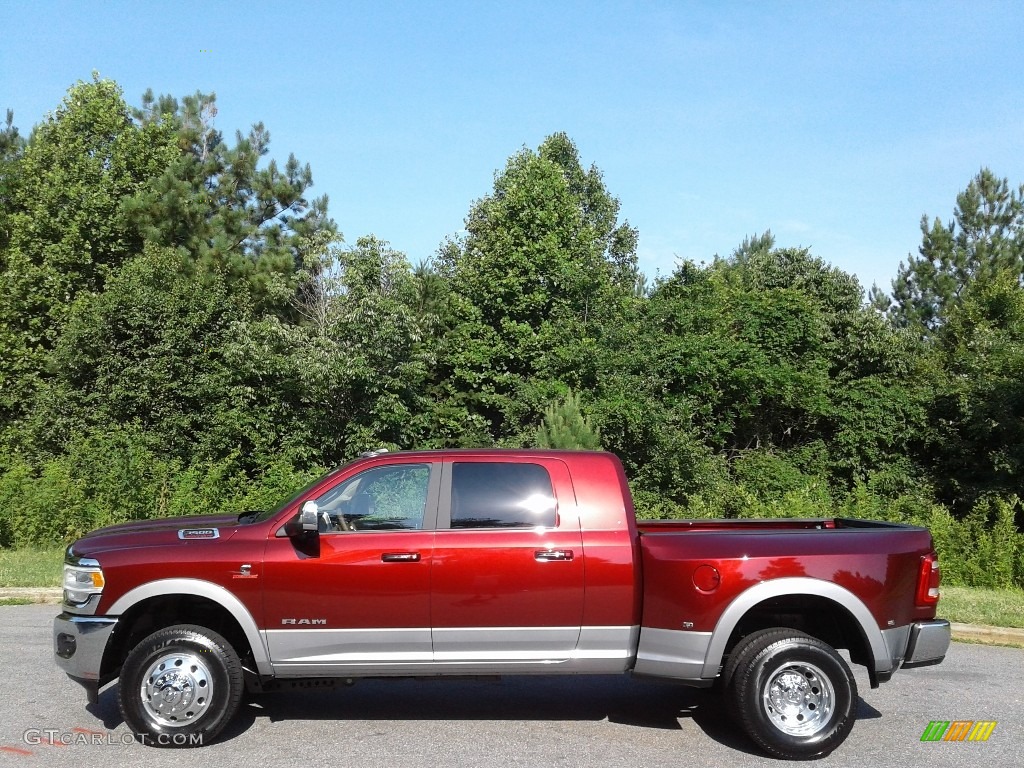 2019 3500 Laramie Mega Cab 4x4 - Delmonico Red Pearl / Mountain Brown/Light Frost Beige photo #1