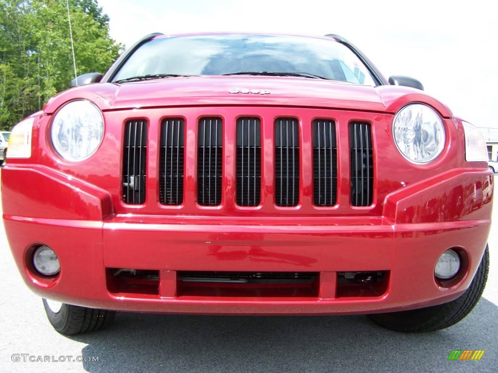 2007 Compass Sport - Inferno Red Crystal Pearlcoat / Pastel Slate Gray photo #3