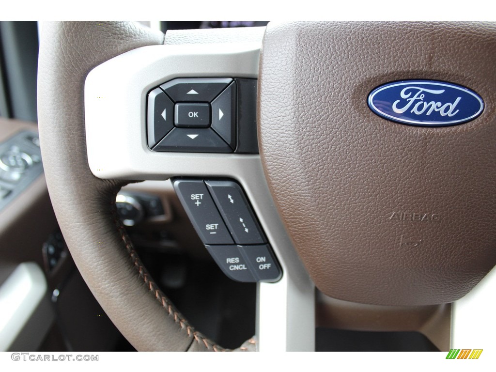 2019 Ford F250 Super Duty King Ranch Crew Cab 4x4 King Ranch Java Steering Wheel Photo #134135477