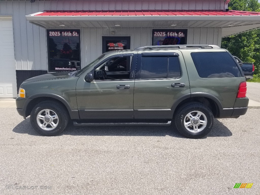 2003 Explorer XLT 4x4 - Aspen Green Metallic / Graphite Grey photo #2