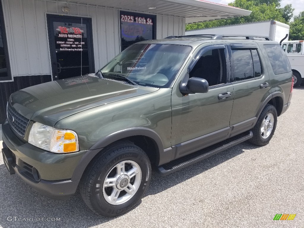 2003 Explorer XLT 4x4 - Aspen Green Metallic / Graphite Grey photo #30