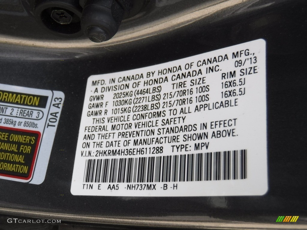 2014 CR-V LX AWD - Polished Metal Metallic / Gray photo #24