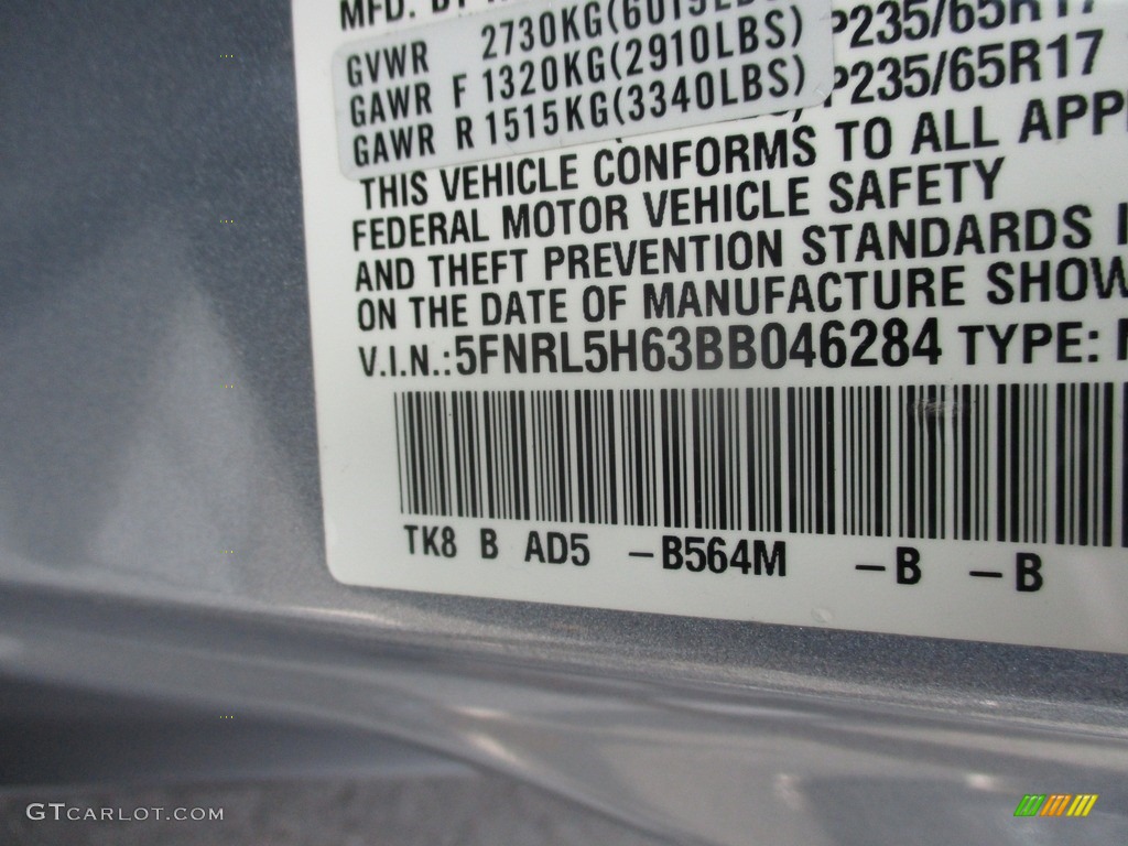 2011 Odyssey EX-L - Celestial Blue Metallic / Gray photo #19