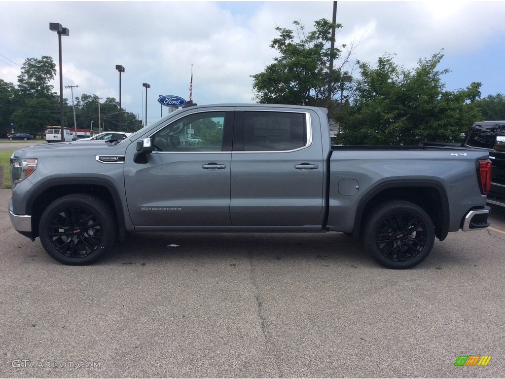 2019 Sierra 1500 SLE Crew Cab 4WD - Satin Steel Metallic / Jet Black photo #4