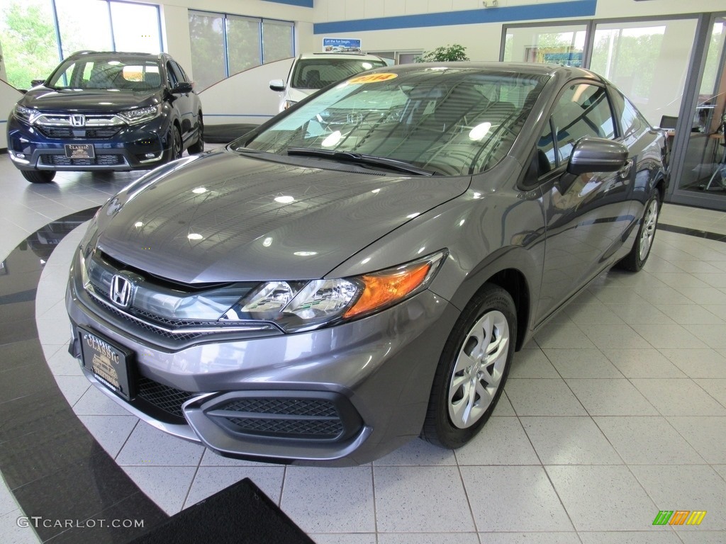 2014 Civic LX Coupe - Modern Steel Metallic / Black photo #1