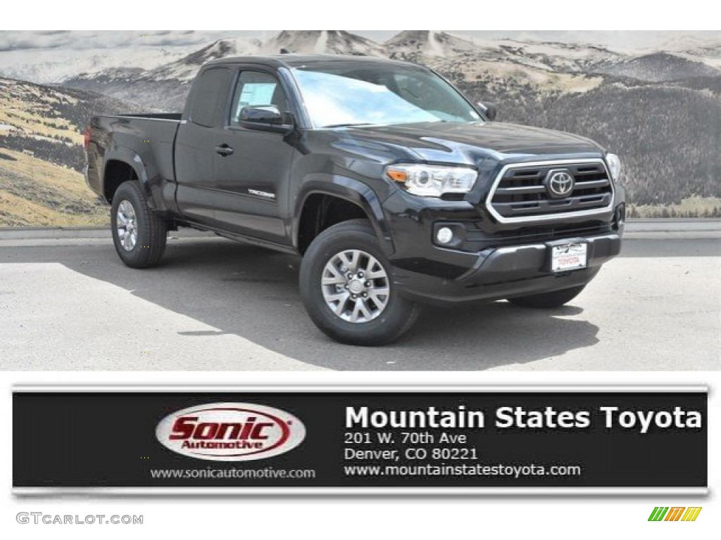 2019 Tacoma SR5 Access Cab 4x4 - Midnight Black Metallic / Cement Gray photo #1