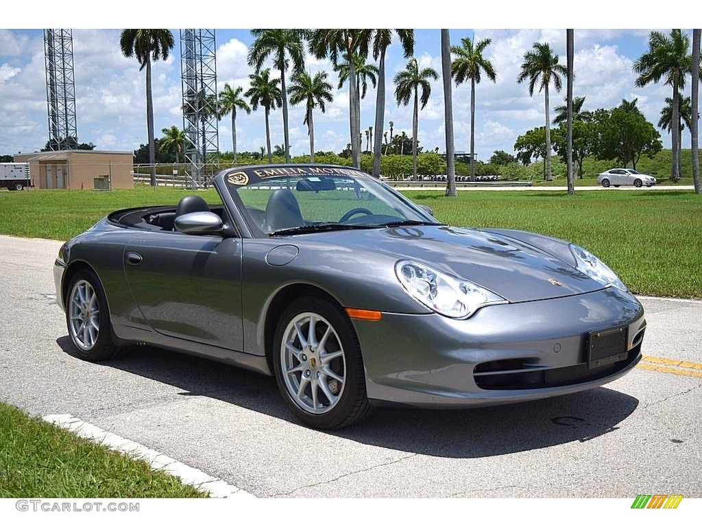 2003 911 Carrera Cabriolet - Seal Grey Metallic / Black photo #27