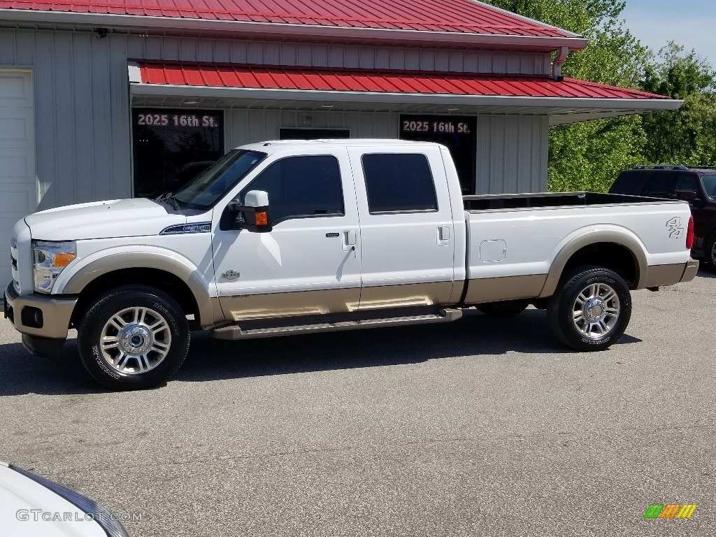 2014 F350 Super Duty Lariat Crew Cab 4x4 - Oxford White / Platinum Pecan Leather photo #2
