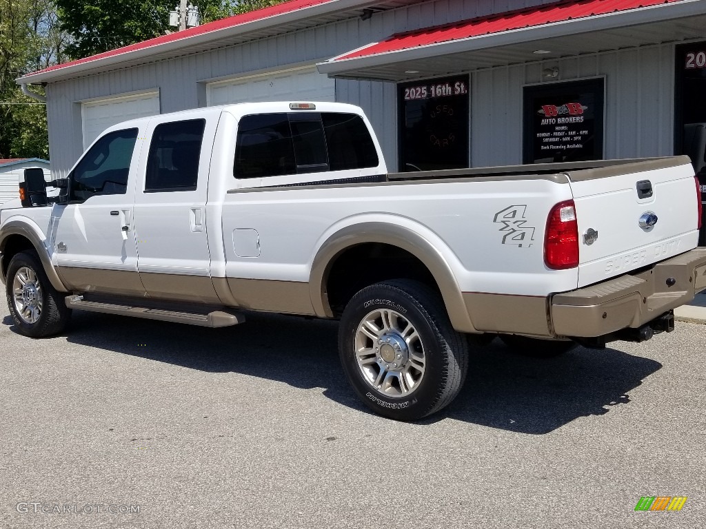 2014 F350 Super Duty Lariat Crew Cab 4x4 - Oxford White / Platinum Pecan Leather photo #3