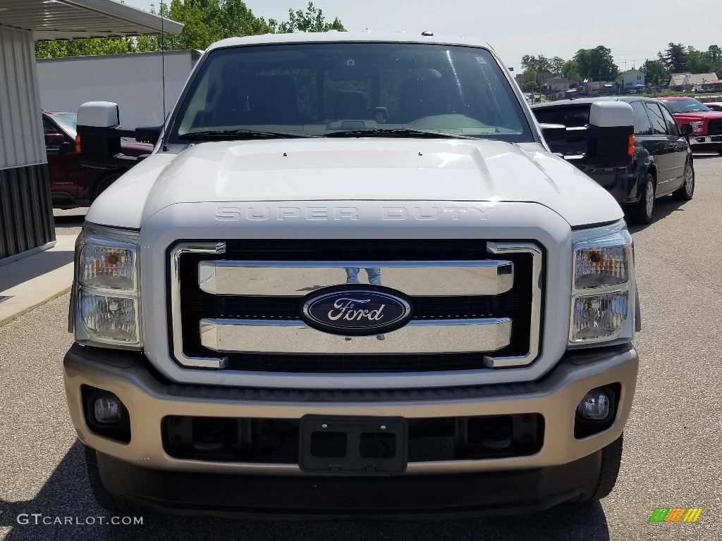 2014 F350 Super Duty Lariat Crew Cab 4x4 - Oxford White / Platinum Pecan Leather photo #7